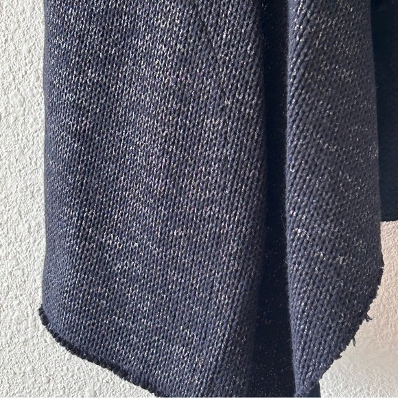 MAJESTIC FILATURES PARIS Women Sleeveless Knit Cardigan 3 Black Gold Pockets - Picture 8 of 10